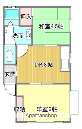 アクセス安城寺[2DK/41.35m2]の間取図