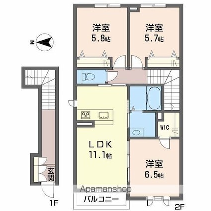 フェリシード　サリーチェ[3LDK/73.48m2]の間取図