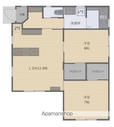 東石川ＮＯ住宅[2LDK/60.45m2]の間取図