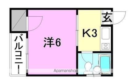 第二曙マンション[1K/17.43m2]の間取図