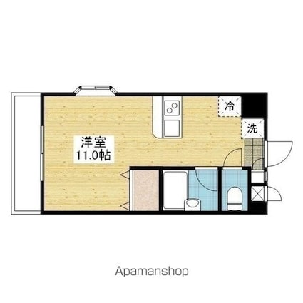 アルト雄郡　西棟[1R/22.9m2]の間取図