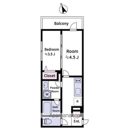 ラヴィエール上中里[2K/26.66m2]の間取図