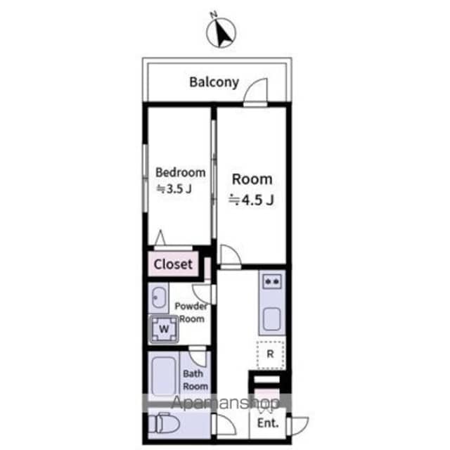 ラヴィエール上中里[2K/26.66m2]の間取図