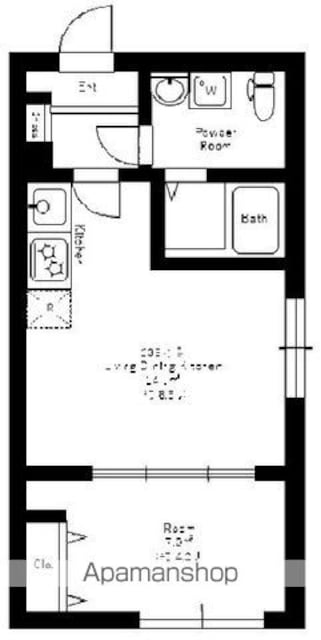 東京都中野区南台３丁目[1LDK/32.6m2]の間取図