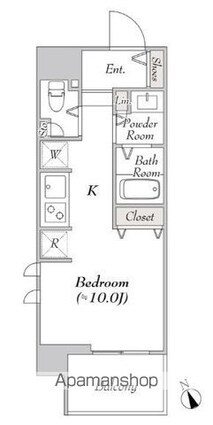 ウエリスアーバン水天宮前[1R/31.32m2]の間取図
