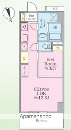 東京都杉並区荻窪４丁目[1LDK/35.82m2]の間取図