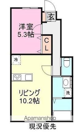 ミステール[1LDK/40.99m2]の間取図