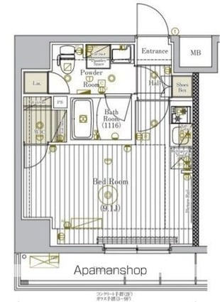 ミライズ新小岩マーロ[1R/25.57m2]の間取図