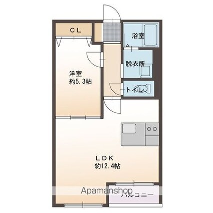 Ａｎｅｓｉｓ守山[1LDK/40m2]の間取図