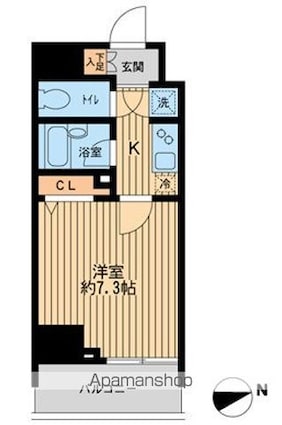 ＨＦ早稲田レジデンス[1K/23.26m2]の間取図