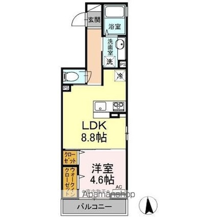 アンタレス[1LDK/35.3m2]の間取図