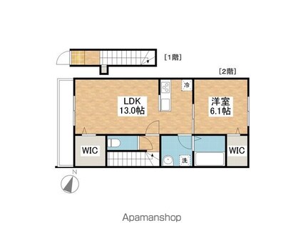 ＥＡＲＬ’Ｓ　ＣＯＵＲＴ西垣生[2LDK/55.14m2]の間取図