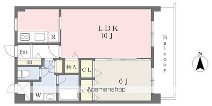 ペルメッソ[1LDK/48.74m2]の間取図