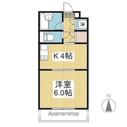 パステルハイツ[1K/26.22m2]の間取図