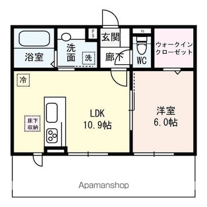 ラ　ルーチェ一里山[1LDK/42.55m2]の間取図