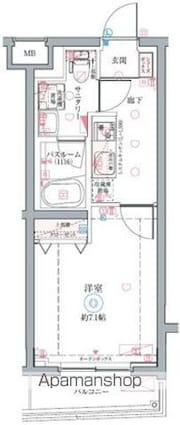 クレヴィスタ成増Ⅱ[1K/25.6m2]の間取図