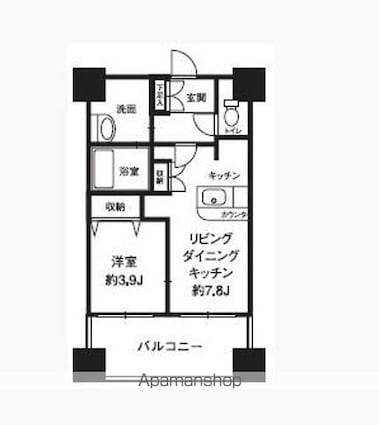 ＨＦ西新宿レジデンスＷＥＳＴ[1SLDK/41.35m2]の間取図