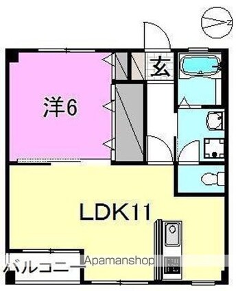 フォブールＡｌｉｃｅ[1LDK/40.06m2]の間取図