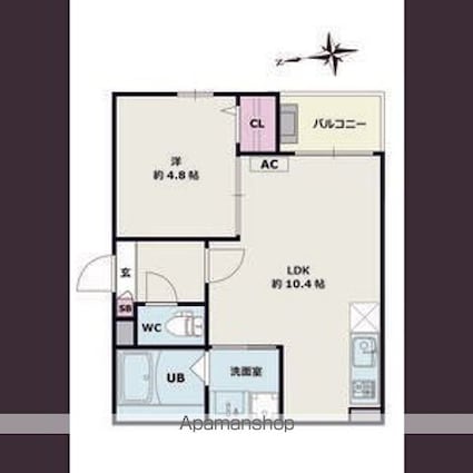 Ｊａｃｋ　ｏｓｕｇｉⅠ[1LDK/35.44m2]の間取図