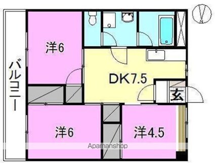 イーストレジデンス大和[3DK/55.24m2]の間取図