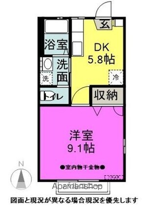 長野県松本市高宮北[1DK/32.24m2]の間取図