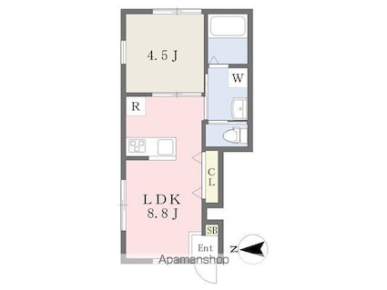 Ｌｕｎａ　Ｂｉａｎｃａ　Ｈｏｕｍｅｎ[1LDK/30.38m2]の間取図
