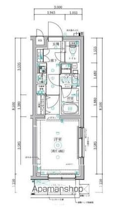 アルテシモルスト[1K/25.5m2]の間取図