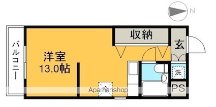 高知県高知市桜井町１丁目[1R/26.8m2]の間取図