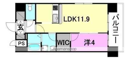 Ａｓｈｉｈａｒａ　ｂｕｉｌｄｉｎｇ[1LDK/40.67m2]の間取図