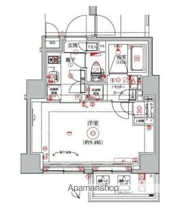 アルテシモレジウス[1K/28.55m2]の間取図
