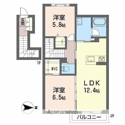 シャーメゾン椿[2LDK/63.09m2]の間取図