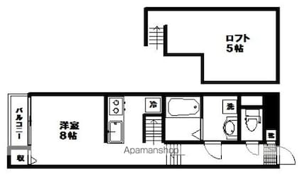 グランドレジデンス北仙台[1K/21.32m2]の間取図