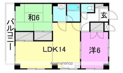 メゾンドＫ[2LDK/56.7m2]の間取図