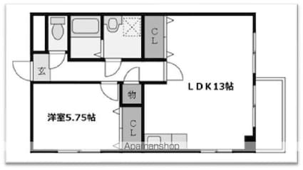 滋賀県大津市比叡辻２丁目[1LDK/47.25m2]の間取図