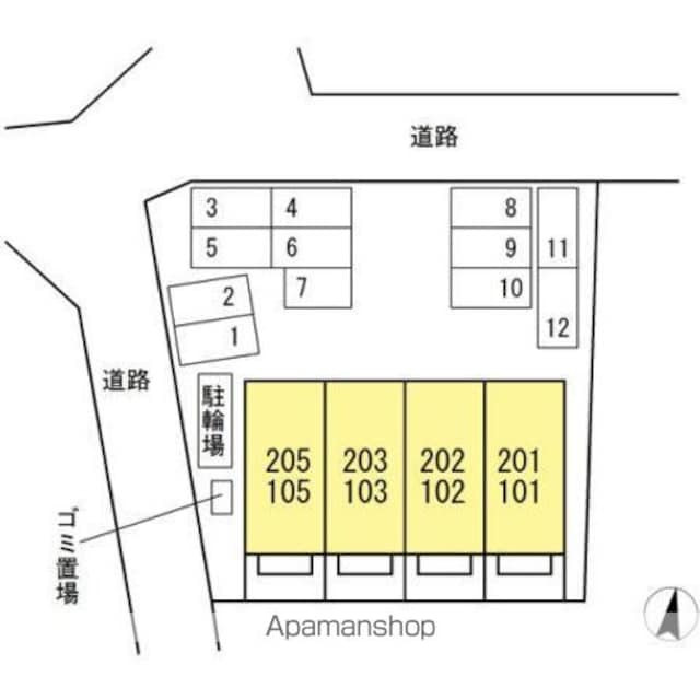 スペリアージュ西本町[1LDK/40.49m2]の配置図