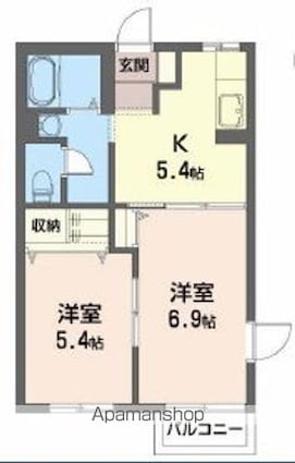 バリュージュ・アキノ[2K/40m2]の間取図