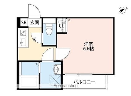 Ｇｎｏｓｉｓ　花見川[1K/21.86m2]の間取図