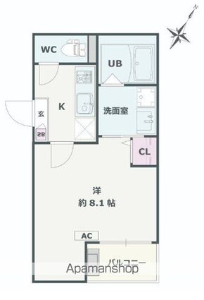 Ｊａｃｋ　ｋｏｇｕｋｉⅠ[1K/26.23m2]の間取図