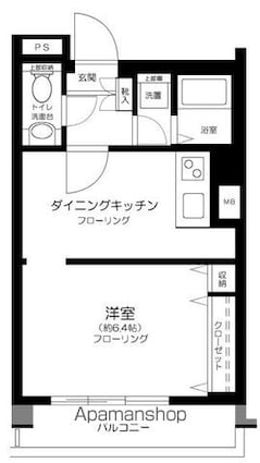 東京都渋谷区本町６丁目[1DK/29.36m2]の間取図