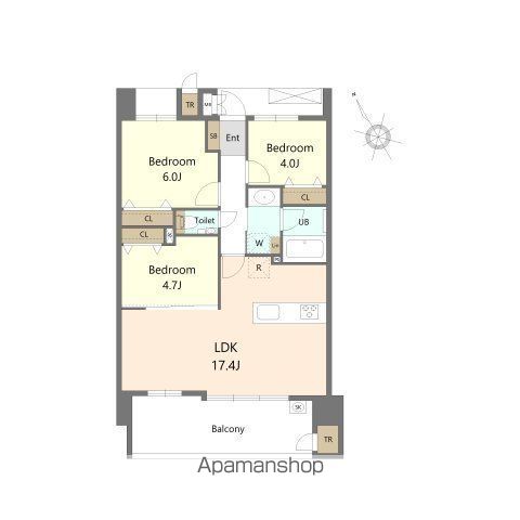 S−RESIDENCE愛宕SOUTHの間取り写真
