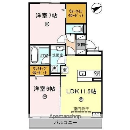 Ｋ’Ｓ　グレイス[2LDK/58.07m2]の間取図