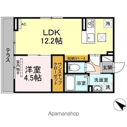 シティパーク南蔵王[1LDK/40.28m2]の間取図