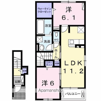 ブレッサ[2LDK/59.09m2]の間取図