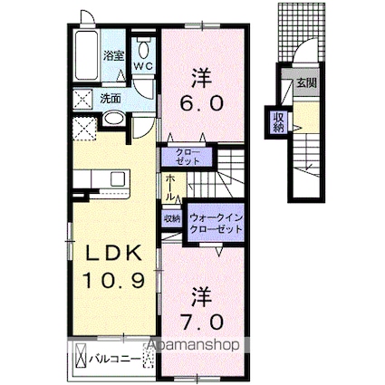 熊本県八代市海士江町[2LDK/59.14m2]の間取図
