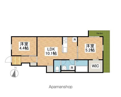 ＥＡＲＬ’Ｓ　ＣＯＵＲＴ西垣生[2LDK/48.9m2]の間取図