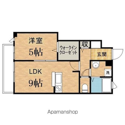 セジュールコトＤ[1LDK/36.43m2]の間取図