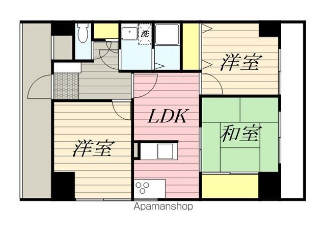 和歌山市小雑賀のマンションの間取り