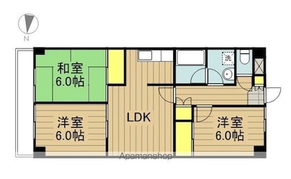 メゾングランルマーニュ[3LDK/62.64m2]の間取図