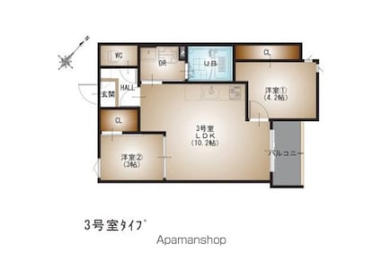 ＲｅｇａｌｅｓｔーＦ　古市[2LDK/40.73m2]の間取図