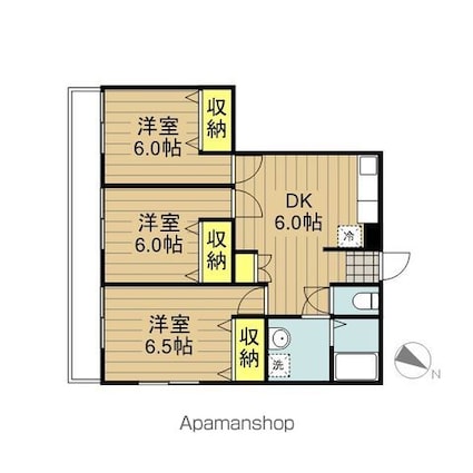 パークハウス中町[3DK/51.7m2]の間取図